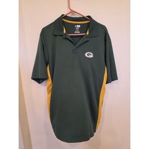 Green Bay Packers Men's Polo Shirt Large Green TX3 Cool NFL Team Apparel